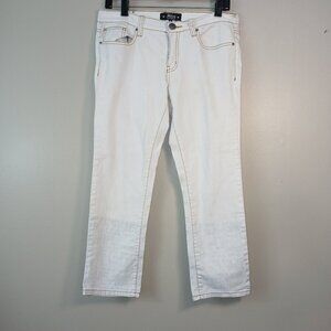 ABBEY DAWN STAR POCKET EMO SKATE JEAN, CREAM COLOR, SIZE 11